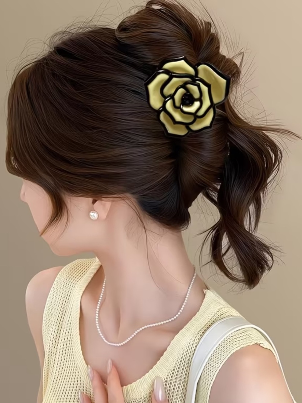 Kohl's Yellow Flower Rose Hair Clip